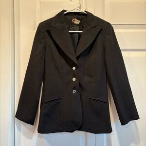 Vintage 70s Condor Black Blazer and Pant Suit Set - Size XXS